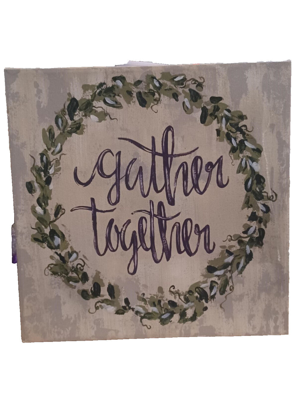 Gather Together Wall Art 12" Square Home Decor Sign - Picture 1 of 2